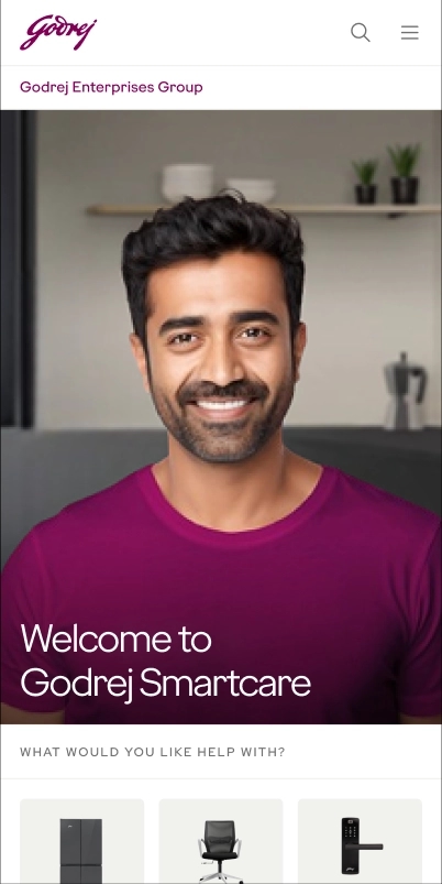 Mobile category landing page