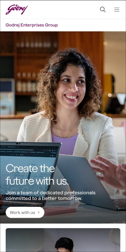 Mobile category landing page