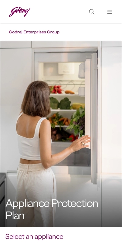 Mobile category landing page