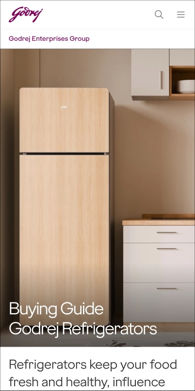 Mobile category landing page